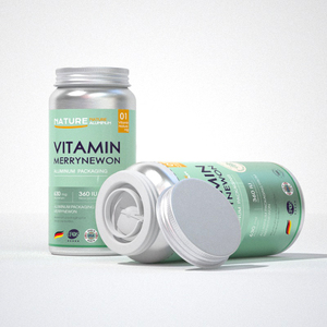 High Quality Matte Aluminum Vitamin <b>Bottle</b> for Supplement Packaging, Durable Metal <b>Pill</b> Jar for Medical and Pharmaceutical Use. - Product Image 1