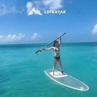 Kayak à pagaie en matériau PC transparent à fond transparent et double transparent, canoë de pêche, kayak SUP pour 1 personne