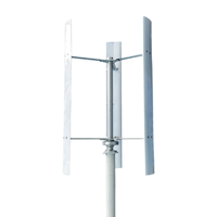 Aerogenerador de Eje Vertical de 2kw, Aerogenerador Doméstico para Sistema de Energía Híbrida Eólica Solar Fuera de la Red