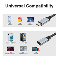 Kabel ekstensi USB 3.1 kecepatan cepat, kabel ekstensi USB Tipe C pria ke wanita, kabel ekstensi konektor untuk Macbook Laptop
