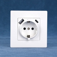 Enchufe alemán estándar europeo con puertos de carga USB tipo A + C, toma de corriente de pared de Panel de PC ignífugo de alta calidad, de alta calidad