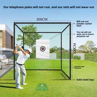 Filet de golf 3x3x3m pour entraînement extérieur, filet de protection pour coup de golf, filet de swing, filet de pratique en nylon et fibre de polyester