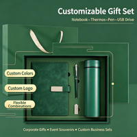Carnet de notes A5 en cuir PU de luxe personnalisé, cadeau d'affaires, papeterie de direction, stylo, clé USB, tasse isotherme, articles promotionnels de bureau