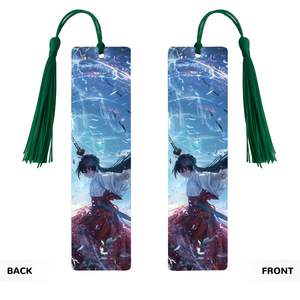 ที่คั่นหนังสือไม้ลายอนิเมะแบบกำหนดเอง พิมพ์ออฟเซ็ต ของขวัญส่งเสริมการขาย สไตล์โมเดิร์น พร้อมพู่ห้อย - Product Image 3