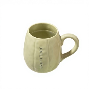 <span class=keywords><strong>Mug</strong></span> en céramique créatif avec lettres en relief en forme de citrouille, texte et logo personnalisés, style Instagram, pour usage domestique, pour le thé/l'eau - Product Image 1