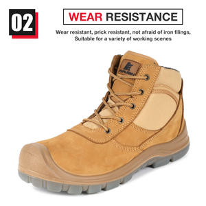 Vente en gros de chaussures de sécurité JIANKUN haute performance pour hommes bottes de travail de randonnée en cuir nubuck tendance avec bout en acier anti-écrasement et anti-crevaison - Product Image 3