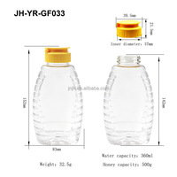 Bouteille de miel à presser de 500 g avec bouchon à clapet en PP, valve en silicone, bouteille de miel à presser anti-fuite