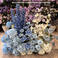 Composition florale de chemin de mariage en soie blanche et verte, réaliste, faite à la main, longue durée, produit fini en gros, fabricant