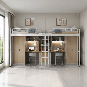 Lit superposé capsule avec rideau privé et port USB, lit de dortoir moderne pour appartement étudiant - Product Image 1