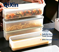 Boîte de rangement pour pâtes en PP de qualité alimentaire moulée par injection, personnalisable, avec couvercle à rabat, empilable, hermétique, grande capacité, organisateur de nouilles