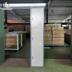 Armario de acero moderno de 3 niveles, casillero escolar pequeño de 3 puertas, para gimnasio - Product Image 1