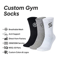 Chaussettes de sport personnalisées avec logo, respirantes, en maille, avec soutien de la voûte plantaire, en coton et bambou, écologiques, à séchage rapide