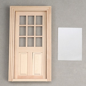 <span class=keywords><strong>Maison</strong></span> miniature en <span class=keywords><strong>bois</strong></span> de style européen pour chambre d'enfant, modèle de porte rectangulaire à peindre soi-même - Product Image 1