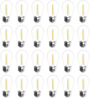 Ampoule LED S14 E26/E27 en plastique incassable 1W/2W/4W pour décoration extérieure, mariages, fêtes et guirlandes lumineuses de patio