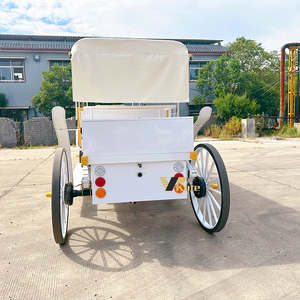 High Sales New Style White 12 Seater Sightseeing Carriage With <b>Sun</b> <b>Canopy</b> Stable Performance for Wedding & Scenic Tour Use - Product Image 2