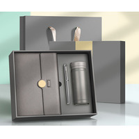 Portafolio de Cuero Azul Marino para Venta Corporativa, Christian Journals, Caja de Regalo Personalizada con Cuaderno, Botella y Bolígrafo