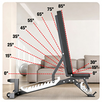 Banc de musculation réglable pour usage domestique, chaise d'entraînement multifonctionnelle, idéale pour les sit-ups, les exercices de fly et les développés couchés avec barre.