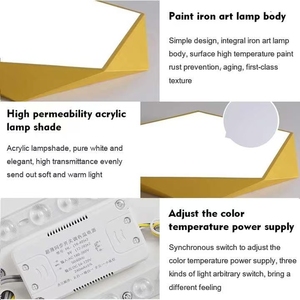 Nhà máy phổ biến trang trí phòng ngủ Acrylic Chụp đèn chuyển đổi và điều khiển bằng giọng nói dẫn đèn trần - Product Image 4