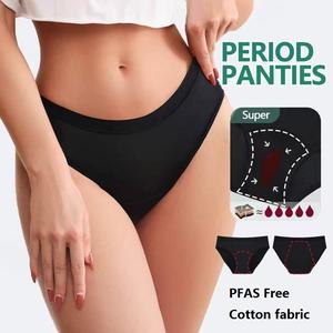 Bragas Menstruales OEM <span class=keywords><strong>de</strong></span> Cintura Baja para Flujo Abundante, Ropa Interior Absorbente para Incontinencia Nocturna para Mujer, Bragas Menstruales a Prueba <span class=keywords><strong>de</strong></span> Fugas <span class=keywords><strong>de</strong></span> 4 Capas - Product Image 1