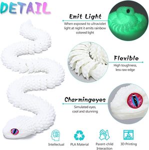 Modelo de Serpiente Víbora Impreso en 3D, Artesanía Realista con Colores y Articulaciones Móviles, Figura Animal Creativa para Uso Decorativo - Product Image 3