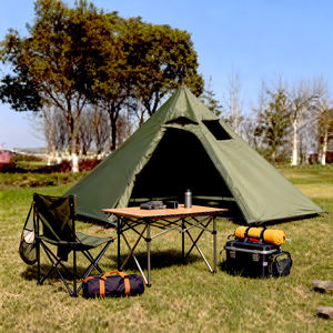 Tente pyramide de camping en plein air ultra-léger quatre saisons de camouflage pour 3-4 personnes sur mesure <span class=keywords><strong>grand</strong></span> espace <span class=keywords><strong>intérieur</strong></span> tissu Oxford UV - Product Image 1