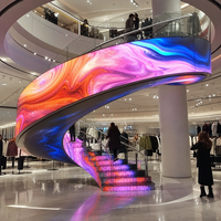 Module LED flexible résistant à l'eau IP65, résolution 8K, P1.25, pour mur vidéo incurvé en colonne intérieur, publicité