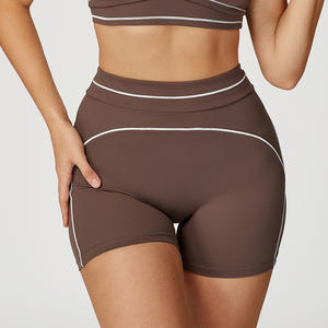 Pantalones Cortos Deportivos para <span class=keywords><strong>Mujer</strong></span>, Levanta Glúteos, Suaves, con Logotipo Personalizado, Línea de Contraste, Cintura Alta, para Gimnasio y Running, Venta al Por Mayor CIYING - Product Image 5