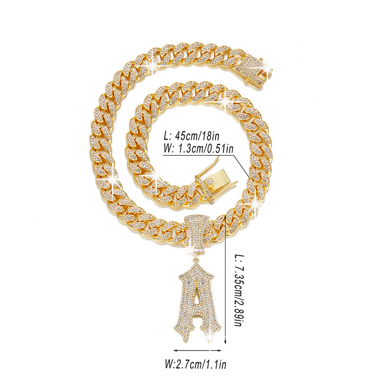 Nuove collane con ciondolo croce impilate ghiacciate per uomo con catena cubana da 13 mm regalo con ciondolo gioielli con strass croce hip-hop  36