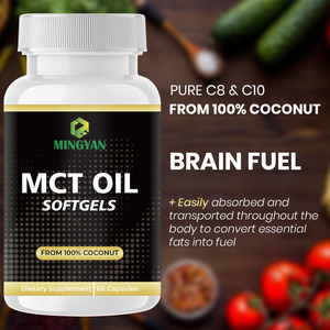 Capsules de supplément énergétique en gélules molles d'huile MCT à l'extrait de noix de coco biologique végétalien, vente en gros OEM - Product Image 2
