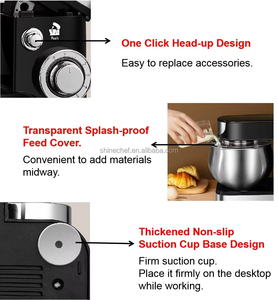 เครื่องผสมอาหารแบบตั้งโต๊ะ Shinechef Kitchen Robot Planetary ความจุ 5 ลิตร ผลิตจากสแตนเลส กำลังไฟ 1000 วัตต์ ดีไซน์หัวเอียง สำหรับใช้ในครัวเรือน ผลิตตามแบบ OEM เครื่องผสม<span class=keywords><strong>แป้ง</strong></span>/เค้กไฟฟ้า - Product Image 2