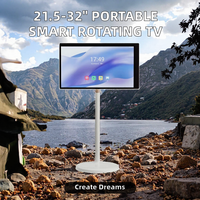 TV Pintar Portabel 32 inci Layar Sentuh Putar Android dengan Kamera, Stand Tablet, dan Lampu Latar LED untuk Full HD, Dapat Diisi Ulang