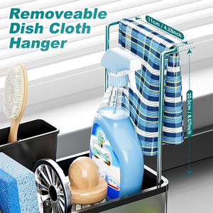 Organisateur d'évier de cuisine polyvalent en <span class=keywords><strong>acier</strong></span> inoxydable, support pour éponge et ustensiles de cuisine pour comptoir - Product Image 4