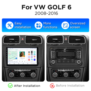 วิทยุติดรถยนต์ Junsun Wireless CarPlay สำหรับรถยนต์ Volkswagen (VW) Golf Mk6 (Typ 5K/517) ปี 2008-2016 เครื่องเล่นมัลติมีเดียระบบนำทาง GPS Android - Product Image 2