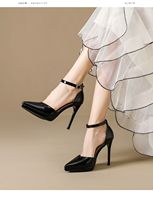 Chaussures à talons aiguilles pour femme, style tendance, bout pointu, talon fin de 10 cm, en cuir, pour soirée, bureau, mariage