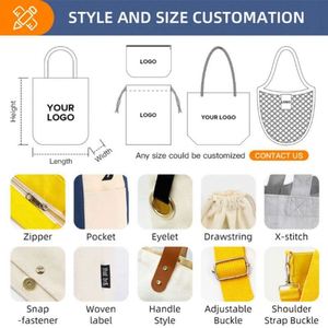 Sac fourre-tout en toile de coton pliable de 12 oz avec logo personnalisé, toile recyclée imprimée avec logo, sac de shopping uni - Product Image 4