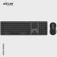 Aikun BT8333X Inalámbrico Delgado para 5.0 y 2.4GHz Combo Ultrafino, Compatible con Windows, Listo para Oficina, Conecta 4 Dispositivos, Fácil Cambio