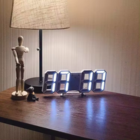Horloge de table numérique 3D en forme de 8 LED veilleuse Date heure Celsius affichage alarme USB Snooze décoration de la maison horloge murale