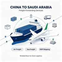 Transport maritime et aérien fiable de la Chine vers l'Arabie Saoudite, DDP porte-à-porte, taxes incluses, livraison rapide, agent de livraison local