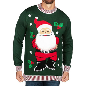Pulls en tricot jacquard graphique en gros, tricots à manches longues, col rond, pulls de Noël moches pour <span class=keywords><strong>hommes</strong></span> - Product Image 4