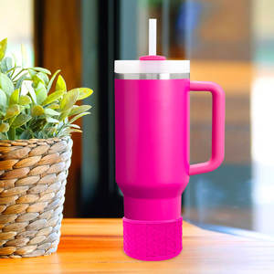 Couvre-bouteille en silicone à texture tissée 3D, manchon de protection durable, écologique et antidérapant pour gobelet et fond de tasse - Product Image 6