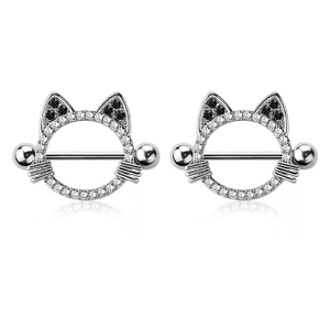 Xinfocus Venta al por Mayor de Anillos de Pezón con Diseño de Gato, Joyería de Piercing de Pezón con Forma de Animal, Joyería Corporal de Moda para Mujeres y Hombres - Product Image 4