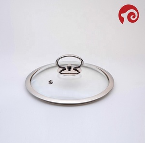 Stainless Steel <strong>Ring</strong> Eound Tempered Glass Lid Eco-Friendly <strong>Wok</strong> Pot Cover Cookware Parts For Kitchen Use