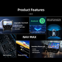 Reproductor de DVD para Auto de 16.8 Pulgadas, Radio Android con Pantalla Táctil, Navegación GPS, Carplay para Toyota Alphard 30 2015-2023