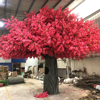 Dekorasi Taman Pernikahan Plastik Besar Pohon Pernikahan Buatan Pohon Bunga Merah Muda Sakura Jepang