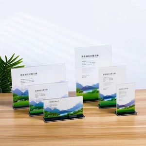 T-hình dạng cơ sở màu đen hai mặt hiển thị menu Acrylic 5x7 inch giữ dấu Acrylic - Product Image 5