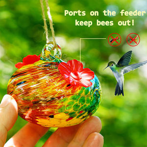 Mangeoire à colibris en verre soufflé Ornements suspendus à l'extérieur Mangeoire à colibris <span class=keywords><strong>unique</strong></span> avec crochet - Product Image 3