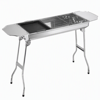 Barbecue portable en acier inoxydable au charbon de bois, pliable, pour le camping, les pique-niques, les fêtes de jardin, la cuisine à domicile et les événements.