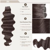 Extensions de cheveux synthétiques ondulés souples en fibre haute température pour mèches, tresses et queues de cheval, 26/30 pouces