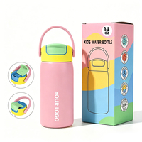 Bouteille d'eau isotherme en acier inoxydable personnalisée pour enfants Everich 14oz avec paille