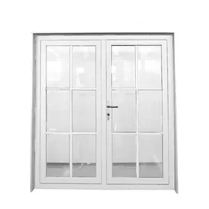 Customization Colored Aluminium Casement Doors Double Tempered Glazed Aluminium Casement Doors